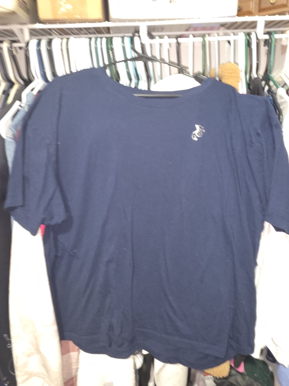 Victoria's Secret Navy Short Sleeve Tee with Silver Accent